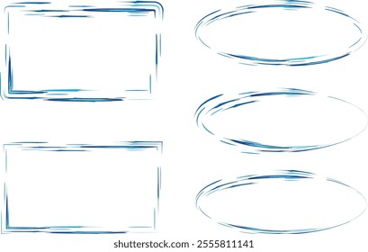 blue colorful abstract lines pattern frames set vector