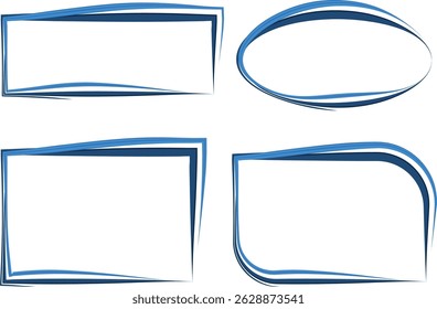 Marcos de contorno abstractos coloridos azules Formas colección