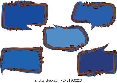 blaue bunte abstrakte Dornen Muster Kunst Sprache Blasen