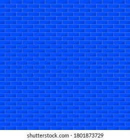 Blue colorful brick wall architecture interior, backdrop, abstract background texture wallpaper vector illustration graphic design pattern seamless