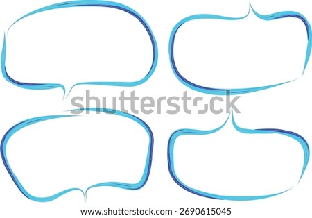 blue colorful creative cute speech bubbles set