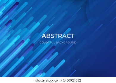 Blue colorful geometric background. Dynamic shapes composition. Line trendy gradient abstract background. Lines composed of glowing backgrounds.- Vector