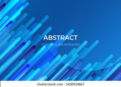 Blue colorful geometric background. Dynamic shapes composition. Line trendy gradient abstract background. Lines composed of glowing backgrounds.- Vector