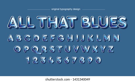 Blue Colorful Retro Custom Typography Artistic Font
