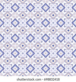 Blue Colorful Retro Pattern with square and shade.