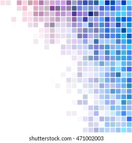 Blue and colorful square mosaic corner background design