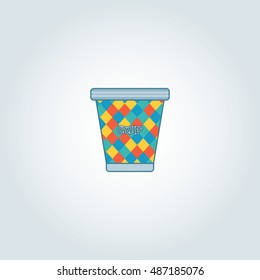 Blue and colorful vector cup design with background