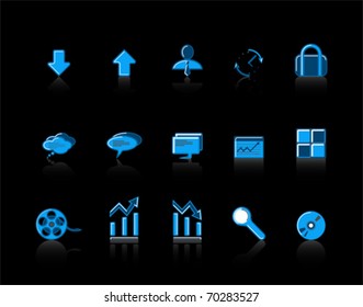 blue colorful Web Site & Internet icon set