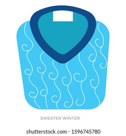 Blue coloring Christmas sweater vector illustration