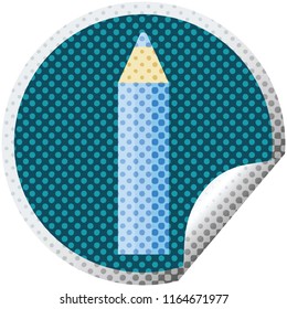 lápiz de color azul gráfico ilustración vectorial etiqueta circular