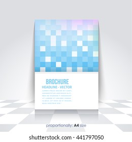 Blue Colors A4 Style Low Poly Elements Business Concept Flyer, Brochure Design. Corporate Cover, Leaflet Template