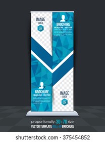 Blue Colors Background Low Poly Style Roll-Up Banner