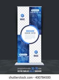 Blue Colors Background Low Poly Style Roll-Up Banner