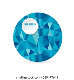 Blue Colors Geometric Web Banner, Card, Background Template