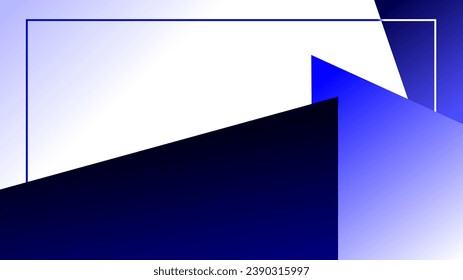 Blue colors gradient geometric shape frames copy space white background