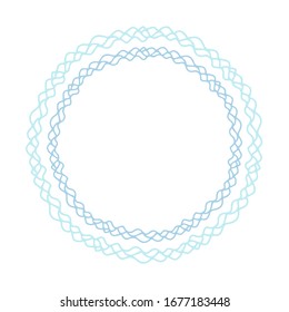 Color azul fondo de marco vectorial dibujado a mano en mandala de estilo abstracto