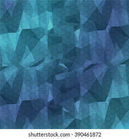 Blue Colors Low Poly Background Design