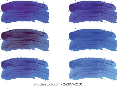 blue colors palette textured brush strokes set