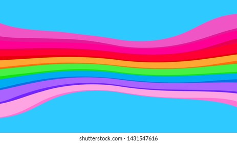 blue colors and rainbow wave for background, abstract colorful wave line, wallpaper rainbow curve multicolor stripes, rainbow art line colors for graphic design, multi colors modern art line style