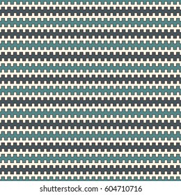 Blue colors seamless pattern with battlement curved lines. Repeated geometric figures wallpaper. Modern style surface texture. Digital paper, textile print, page fill. Vector art