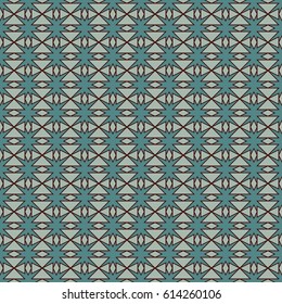 Blue colors seamless pattern with stylized repeating stars. Simple geometric ornament. Modern stylish texture. Scrapbook digital paper, textile print, page fill. Vector illustration.