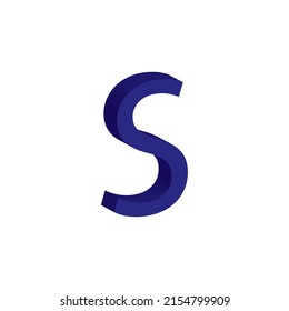 Blue Colour 3d Letter S Simple Stock Vector (Royalty Free) 2154799909 ...