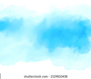 Blue colour cold effect watercolor paper texture vector background, card, wallpaper. Abstract vivid smudges scribble hand drawn art design, illsutration, vintage print, grunge poster