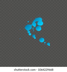 Blue colour drops splashes. Vector.