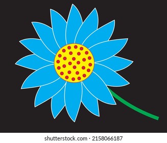 blue colour flower with black background