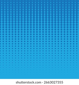  Blue colour with blue halftone polka dots pattern, abstract vector background for backdrop.