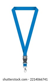 Blue colour Lanyard vector illustration, mockup lanyard design for graphic designers