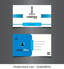 Blue colour modern, creative and clean stylish business, post card vector template, illustration.