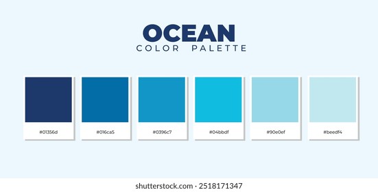 Blue colour shades, colour palate 