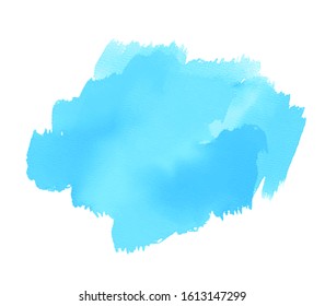 Blue colour vivid paper texture watercolor liquid vector stain isolated element, design, banner. Abstract hand drawn smudges wallpaper, card, background 