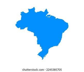 Blue coloured map design on country Brazil isolated on white background - vector illustration