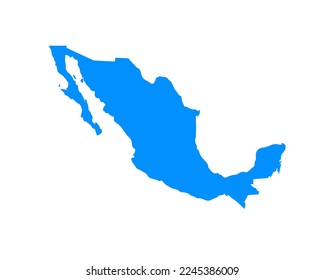 Blue coloured map design on country Mexico isolated on white background - vector illustration