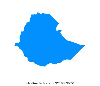 Blue coloured map design on country Ethiopia isolated on white background - vector illustration