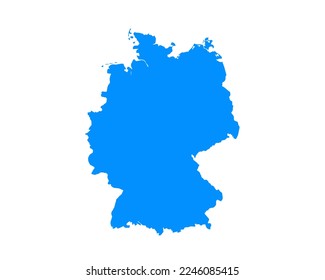 Blue coloured map design on country Germany isolated on white background - vector illustration