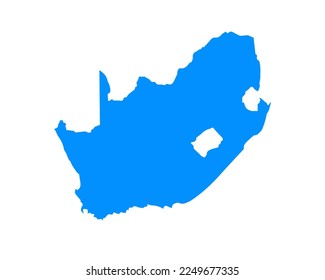 Blue coloured map design on country South Africa isolated on white background - vector illustration