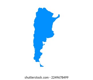 Blue coloured map design on country Argentina isolated on white background - vector illustration