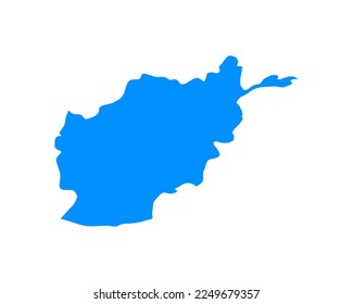 Blue coloured map design on country Afghanistan isolated on white background - vector illustration