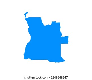 Blue coloured map design on country Angola isolated on white background - vector illustration