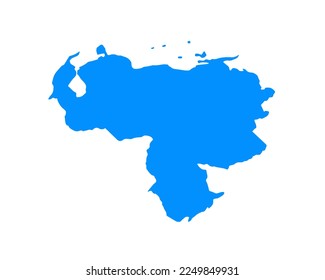 Diseño de mapas de color azul en el país Venezuela aislado en fondo blanco - ilustración vectorial