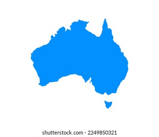 Blue coloured map design on country Australia isolated on white background - vector illustration