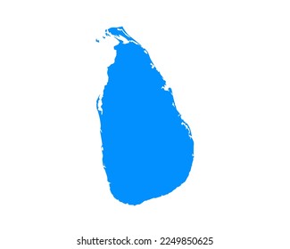 Diseño de mapas de color azul en el país Sri Lanka aislado en fondo blanco - ilustración vectorial