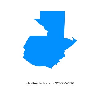 Blue coloured map design on country Guatemala isolated on white background - vector illustration