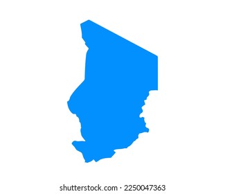 Blue coloured map design on country Chad isolated on white background - vector illustration