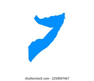 Blue coloured map design on country Somalia isolated on white background - vector illustration