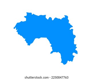 Blue coloured map design on country Guinea isolated on white background - vector illustration