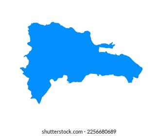 Blue coloured map design on country Dominican Republic isolated on white background - vector illustration